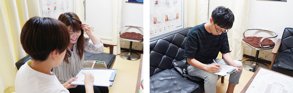 けんしんあん太陽の受付の様子