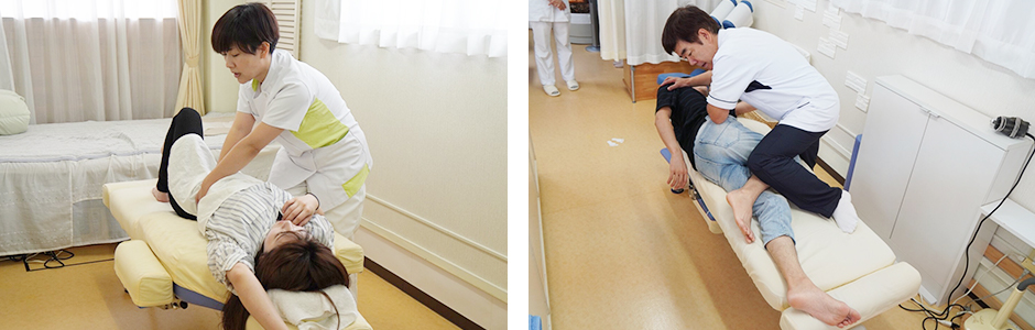 けんしんあん太陽の骨盤を中心とした施術の様子